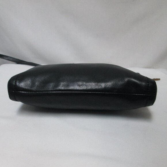 Fossil Leather black Crossbody Bag Purse zip top back slide pocket adjustable - Picture 8 of 13